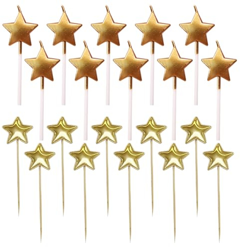 CVDYWDJIE Candele A Stella da 10 Pezzi E Inserti A Stella da 10 Pezzi, Decorazioni per Torte, Decorazioni per Torte Dolci, Accessori per La Cottura delle Torte