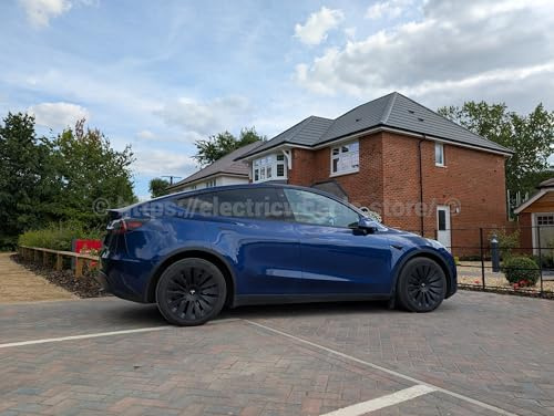 BLADE Tesla Model Y 4 x 19 Wheel Covers Logo Options! UK HUB CAP (Matt Black Logos)
