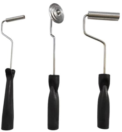 Rodillo laminado, 3 rodillos de pintura de aleación de aluminio | Juego de rodillos de burbujas laminados de fibra de vidrio para molde compuesto de resina, reparación de bañera, ducha y bañera