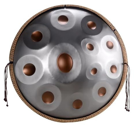 WQOTHHZR Stahlzungentrommel, Handpan-Trommel, 12 Töne, 22 Zoll, Stahl-Handpan für Erwachsene, 9 Töne für Anfänger, Geschenk, Kindermeditation, mit weicher Handpan-Tasche (12 Töne, 440 Hz)