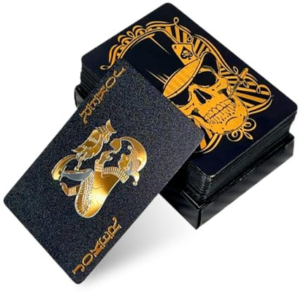 OHREN Carte da Gioco in Plastica Impermeabili per Giochi di Poker e Regalo (Nero)