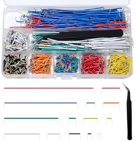 840 Pcs Breadboard Jumper Wires Kit, 14 Lengths Preformed 2-125mm Wires with Storage Case and Tweezers, Solderless Flexible Breadboard Cables Set for Breadboards DIY and Laboratory Circuit Boards
