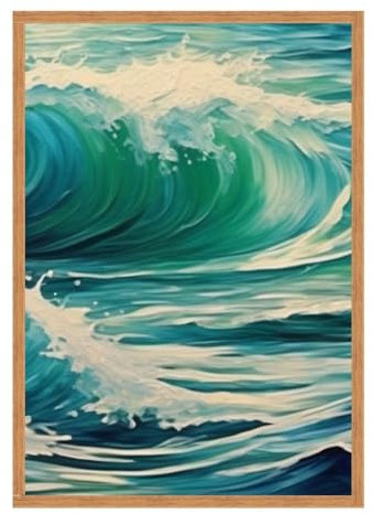 GAEKKO Wandbild 'Wellen im Meer - Acryl' auf Acrylglas mit Bilderrahmen Acrylglasbild 20 x 30 cm
