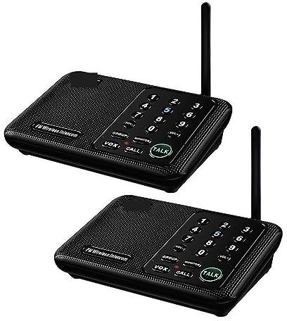 Intercoms Wireless for Home One Piece 5820Feet Range FM Wireless Home Intercom System for House Business Office Room to Room Communication Intercom System(WL666-2BK)