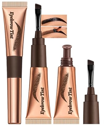 Augenbrauen Gel Tint Peel Off- 2Pcs Chocolate Braun Augenbrauenfarbe Tattoo | Wasserfest, Transfer-proof, Smudge-Proof, Hält 3 Tage, Easy Peel Off Augenbrauengel Eyebrow Gel Tattoo, Geschenke für Frauen
