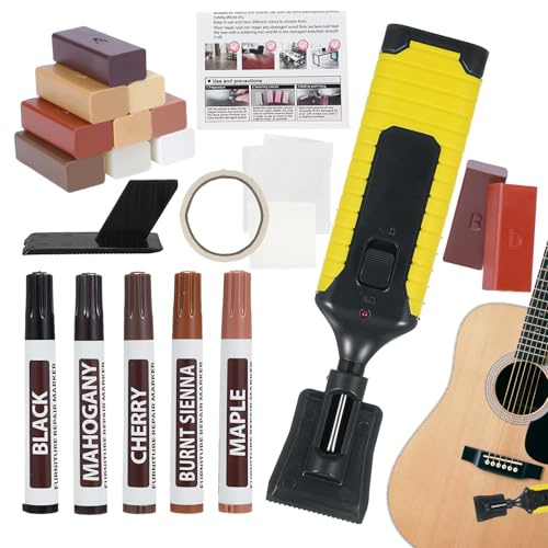 Kit de Reparación de Laminado | Reparador de Arañazos en 11 para Suelos Laminados | Pintura Impermeable para Marcadores para Muebles de Cocina Baño Salón Puertas Mesas