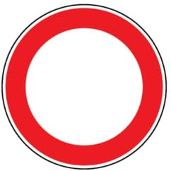 M-ITALY CARTELLO IN LAMIERA SCATOLATA DISCO 60 cm - Divieto di transito - SEGNALE CATARIFRAGENTE CON CAVALLETTO (Cartello con Cavalletto)