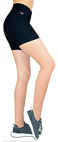 Formbelt Laufhose Damen kurz 3/4 mit Handytaschen, Sport Leggings Damen 3 4 mit hohem Bund Capri Jogginghose Tights Yoga Sporthose Running high Waist