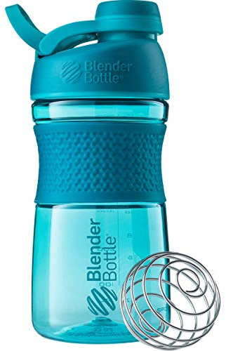BlenderBottle Sportmixer Twist Tritan/Protein/Fitness Shaker mit BlenderBall (BPA frei), 820 ml - teal