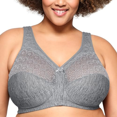 Glamorise MagicLift Moisture Control Wirefree Bra 1064 (Women's & Women's Plus) Gray Heather