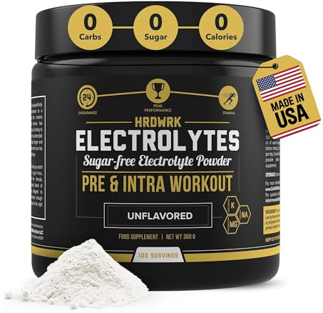 MMA Nutrition HRDWRK - 100 Servings Keto Electrolytes Powder Hydration Sugar Free - Electrolyte Powder to Boost Endurance & Reduce Fatigue with Electrolytes Supplement - Maximum Hydration Powder