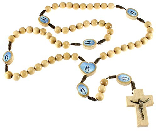 Alexander Castle Our Lady of Grace Solide Hölzerne Rosenkranz Perlen Katholisch - Kommt in Velours-Geschenk-Beutel