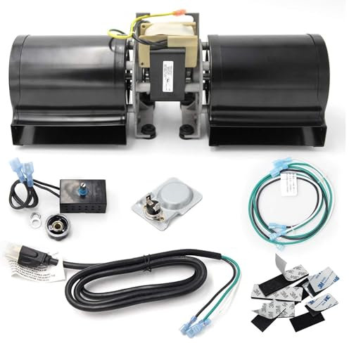Hongso Kit de ventilador de chimenea precableado GFK-160 GFK-160A DV3732 con motor de rodamientos de bolas para Heat N Glo, Hearth and Home, Quadra Fire, GTI, Fasco, Regency Wood Stove Insert, Royal,