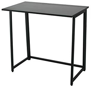 EG Folding Table Wooden Office Desk Compact Computer Home Study Student Laptop Black- Next Working Day Delivery