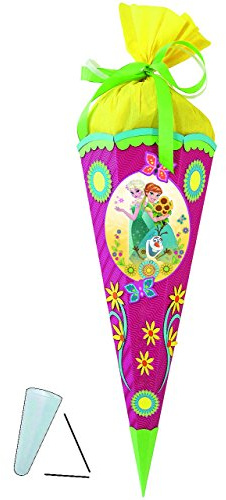 alles-meine.de GmbH BASTELSET Schultüte - die Eiskönigin - Frozen - 85 cm - mit/ohne Kunststoff Spitze - Zuckertüte - Set zum selber Basteln - 6 eckig/pink - Jungen & Mäd..