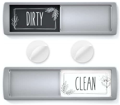 ASSURED SIGNS Stylish Clean Dirty Magnet for Dishwasher 7 x 2 Inch - Non-Scratch Dishwasher Magnet Clean Dirty Sign for Kitchen with Sliding Indicator - Promotes Family Routines and Organization