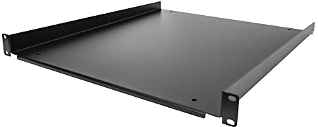 StarTech 1HE Freitragende Rack Ablage, 25kg, 50cm (SHELF-1U-20-FIXED-S) | Fachboden, 19 Zoll, Universal, Serverschrank, Frontmontage, 55lb, Netzwerk