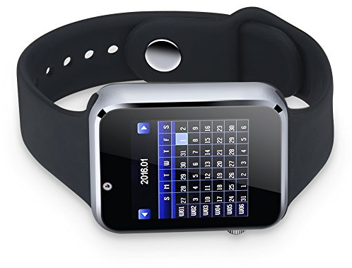 Shipenophy Black Phone Intelligent Watch, Fitness Watch Supports Micro-SIM Card Sports Million Camera for Sports for IOS