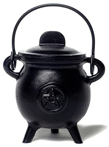 Räucherschale Gusseisen Hexenkessel - *Cauldron* - Witchcraft Pentagram Räuchergefäß