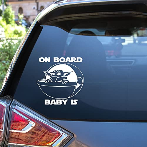 Auto Aufkleber Aufkleber Baby Yoda On Board Aufkleber VINYL DECAL Sci-Fi The Mandalorean (15.2x15.2 cm, 2er-Set)