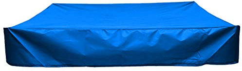 Angoily Sandbox Cover with Drawstring Square Waterproof Sandpit Cover, 180x180cm Sandpit Pool Oxford Cloth Beach Sandbox Canopy (Blue)