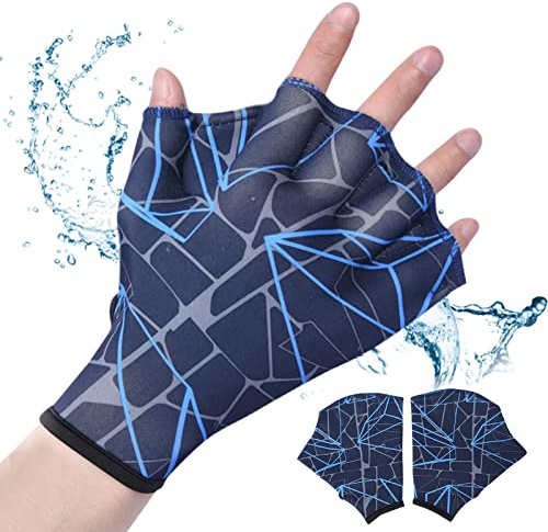 Yeeda Schwimmhandschuhe mit Schwimmhäuten,Schwimmflossen für Herren | Gewebte Fitness-Wassertrainingshandschuhe zum Schwimmen, Tauchen, Schnorcheln am
