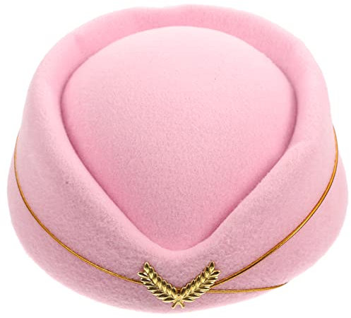 Toyvian Stewardess Hut Damen Einheitsgröße Rosa Cosplay Stewardess-Cosplay-Hut Für Flugbegleiter Kostüm Party Bühnenauftritte