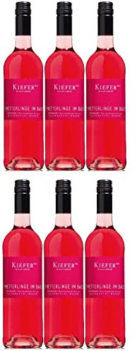 Weingut Kiefer Schmetterlinge im Bauch QbA Roséwein Wein Cuvée Feinherb Deutschland Inkl. FeinWert E-Book (6 x 0,75l)