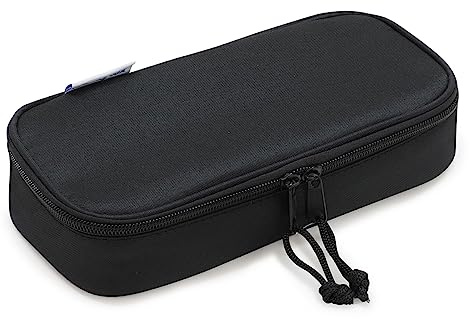 Waytex 93165 Trousse Ovale XL Très Grande Contenance avec Poches Organiseur pour Scolaires, Bureau, rangements, cosmétiques - Noir