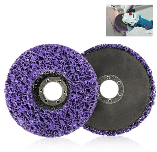 Dischi Smerigliatori, 2 Pezzi Disco Abrasivo per Smerigliatrice Angolare, 115 mm Dischi di Sgrossatura, Disco di Pulizia per Smerigliatrice Angolare/Flessibile, Viola