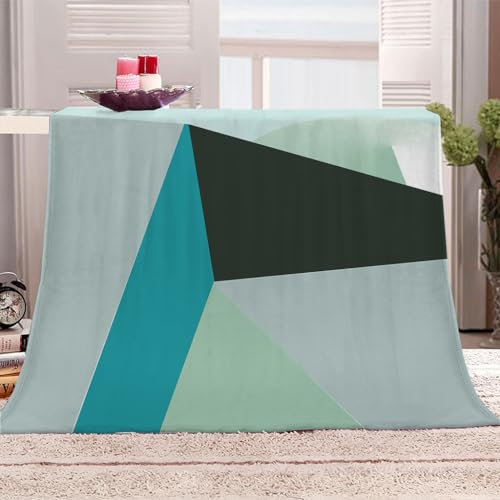 Couverture Lit 3D Patchwork Géométrique Simple Plaid Polaire 130x150Cm Adulte Douce Flanelle Couverture Lit 2 Personnes En Microfibre, Chaude Plaid Jeté De Canapé, Peluche Couverture Personnalisée