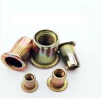 LXURY 10/20 Stück M3 M4 M5 M6 M8 304 Edelstahl Kohlenstoffstahl Aluminium Flachkopf Blindnietmutter Einsatz Rivnut Nutsert for Schraubbolzen (Color : Carbon Steel B, Size : 20pcs M6)