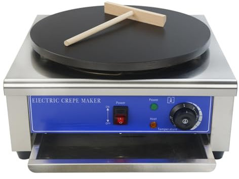 Écologique Crêpière électrique commerciale de 40cm de diamètre, Machine à crêpes antiadhésive, for notre cuisine Sans fumée, facile à utiliser et à nettoyer