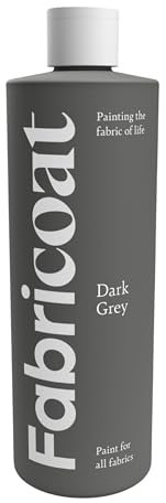 Fabricoat Stofffarbe – Wiederherstellen oder Ändern der Farbe jedes Stoffes – direkt auf den Stoff malen – verwandeln Sie alles – Sofas, Lampenschirme, Autoinnenräume (250 ml, Dunkelgrau)