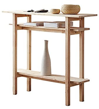 Sofa-Rückwand, Regaltisch, Flur-Konsolentisch, schmaler Konsolentisch, Konsolentisch aus Holz, Eiche, dekorativer Wandtisch für den Eingangsbereich, Balkon, Garten, Blumenständer, rustikale