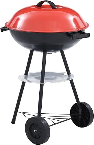 Griglia per barbecue portatile XXL a carbonella con ruote 44 cm - Casa e giardino