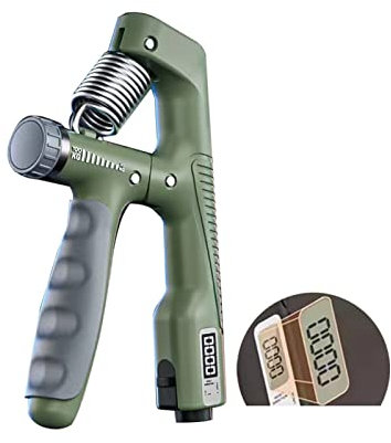 Dinamometri, Tester di forza della presa 265Lbs/120Kg Dinamometro a mano digitale Misuratore di forza della presa Impugnatura for schermo LCD USB for allenamento di potenza(R Hand Grip Green)