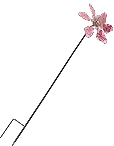 POPETPOP Butterfly-shaped in Polished and Surface Rotation with Wind-powered Smooth Windmill Ornament Iron Material Decorative Spinner Pink, Night for Yard Courtyard Outdoor Garden