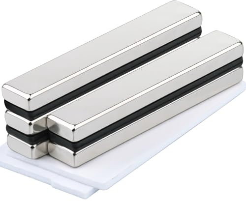 MIN CI 60x10x5mm Magnete Selbstklebende Stark, Neodym Magnete Extra Stark Flach Klebemagneten Rechteckig Magnet Groß Magnet für Magnettafel Seltenerdmagnete 5Stück