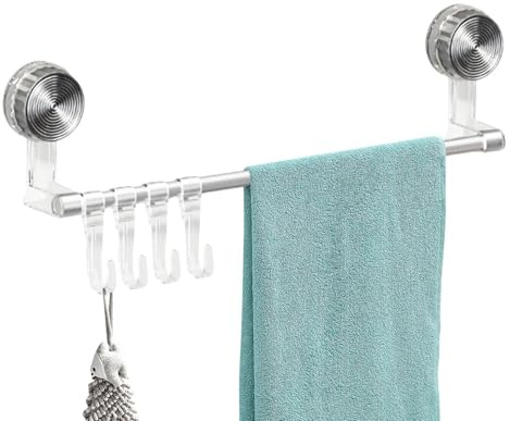 Porta asciugamani con Ventosa, Barra per Asciugamani da Bagno - Porta asciugamani da parete - Portasciugamani per bagno, portasciugamani per mani, portasciugamani per doccia, portasciugamani per le