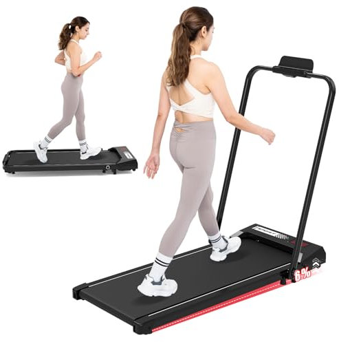 LIKESPORTING Laufband für Zuhause mit Neigung, Klappbares Elektrisches Laufband bis 12 km/h, Klappbar Laufband, 1400W Walking Machine mit LCD-Anzeige