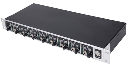 Amplificateur de Casque, Répartiteur de Casque 8 Canaux, 2 Sorties Câblées dans Chaque Sens pour une Utilisation en Studio (Prise UE)