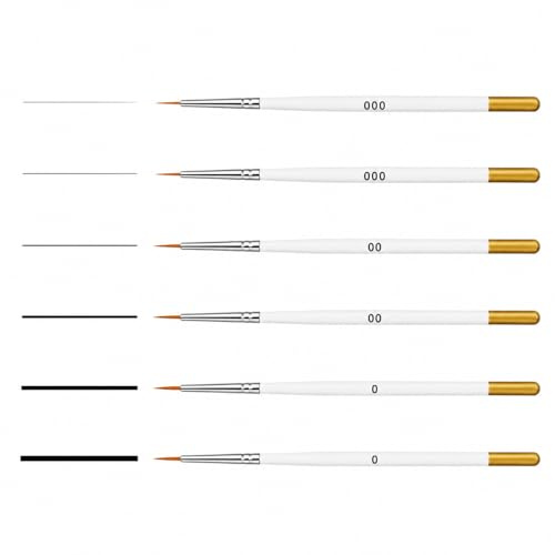 Feine Pinsel, Set mit 6 Stück, 3 verschiedene Größen, 2 Stück, Präzisionspinsel Acrylfarbe, Warhammer, Modellbau