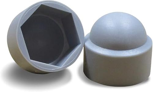 100 Stück Sechskant Schraubenabdeckung/Abdeckkappen für Schrauben/Kappe Mutter/Schutzkappe Schraube/Farben grau oder weiss (Grau, M10 / SW 17)