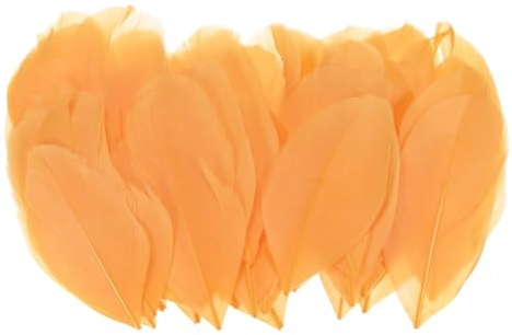 M METERXITY 100-Pack Goose Feathers, 1.6-3 Inch / 4-8cm Bulk Natural Goose Feathers for Crafting/Wedding/Dream Catcher/DIY Crafts Decorations[Golden]