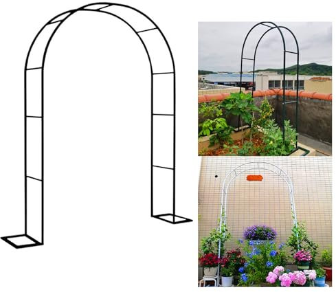 Gothic Style Metal Garden Arch Trellis for Climbing Plants Outdoor Wedding Decor Durable Arbor Noir 3.5x2.2x0.4m
