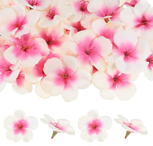 M METERXITY 100-Pack Fiori Teste Di Orchidea Artificiale, Fiori Finti In Seta Per DIY/Costume/Matrimonio/Decorazione Party [Rosa+Bianco, 2.2/5.5Cm]