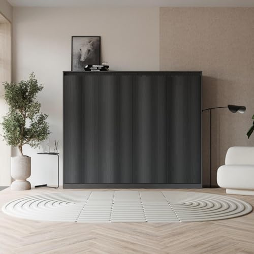 SMARTbädd Amazon Skåpsäng Waves 160 x 200 Horisontell Front Räfflad Antracit