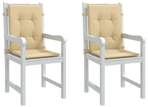 Homgoday Komfortable Niedriglehner-Auflagen | Melange Beige | 100 x 50 x 4 cm | Garten- und Innenraum Model4002454