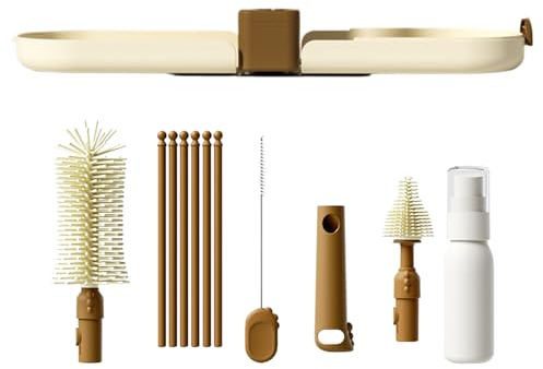 Baby Bottle Brush Set - Portable Bottle Brush for Travel, Scrubber, and Dryer Food for Travel, Camping, Outdoors and Outdoor Use